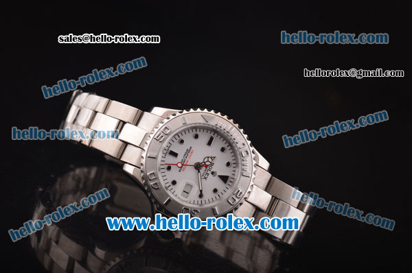 Rolex Lady Yacht-Master 2813 Automatic Steel Case/Strap with White Dial - Click Image to Close